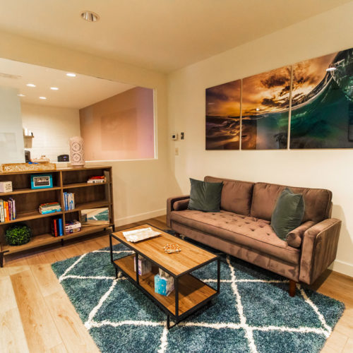 living room at luxury inpatient rehab