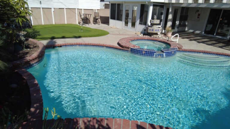 luxury pool outside of sober living center